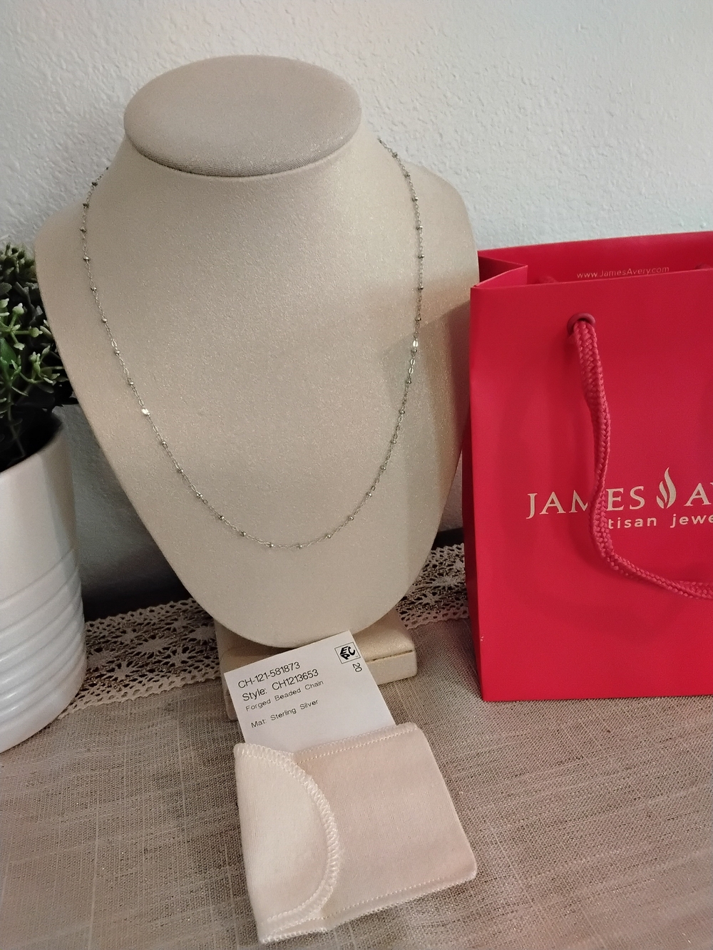 James Avery Silver Forged Beaded Chain